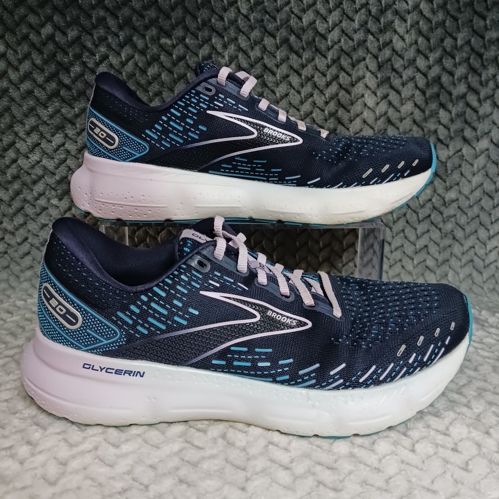 Brooks Glycerin 20 Women's Athletic Running Shoes Blue Lilac White Size 9.5